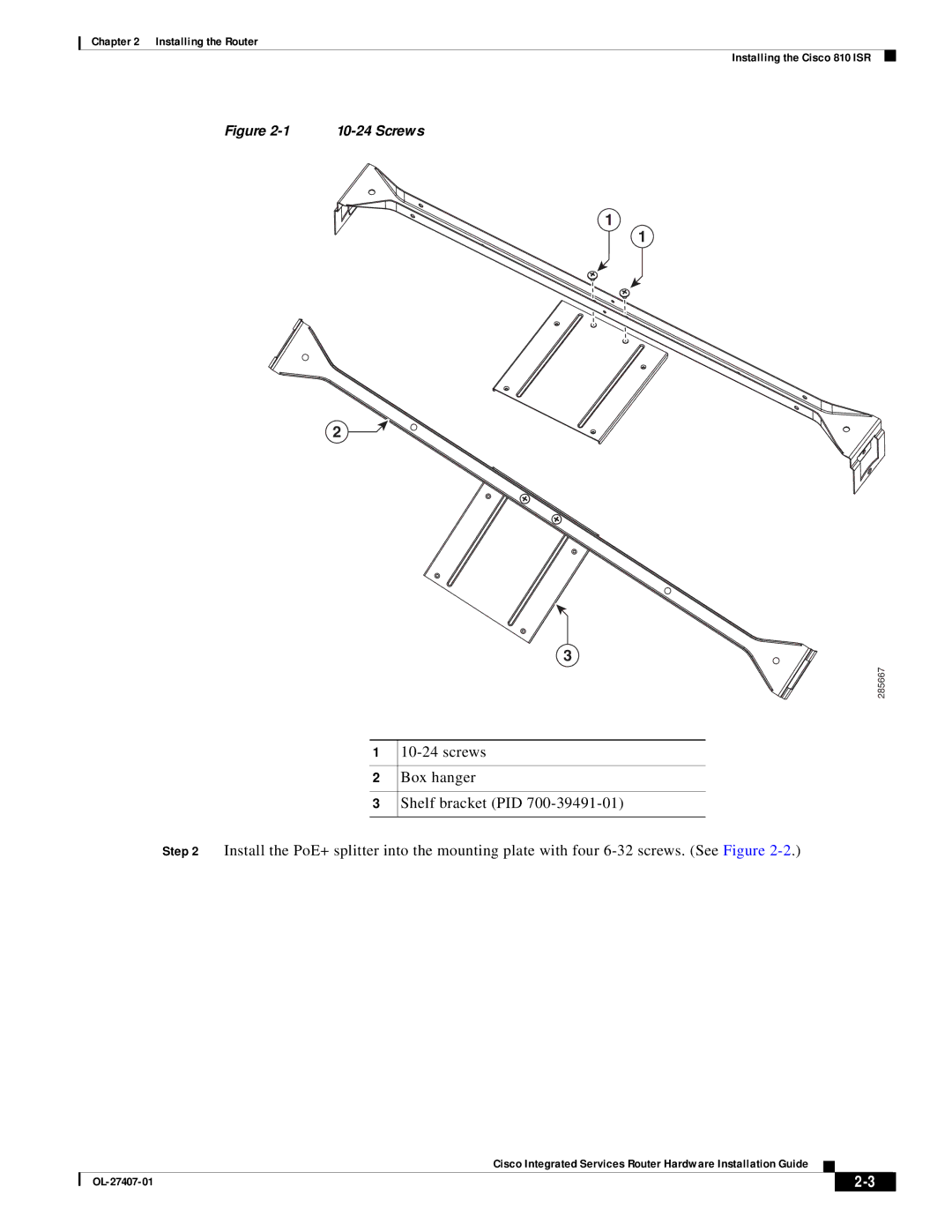 Cisco Systems OL-27407-01 manual Screws 