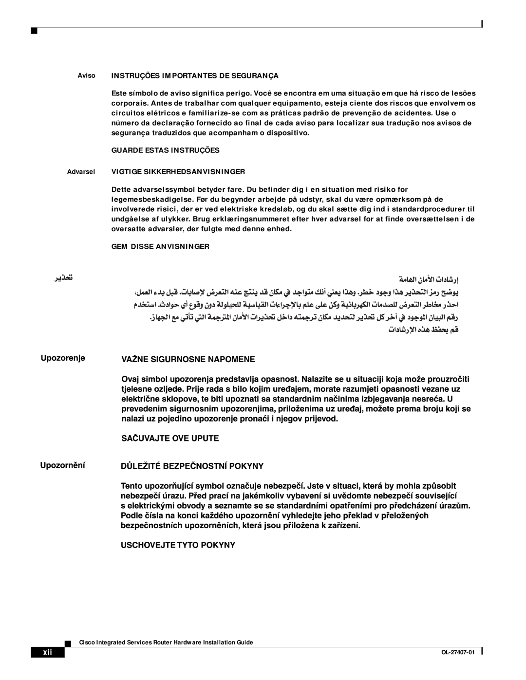 Cisco Systems OL-27407-01 manual GEM Disse Anvisninger 