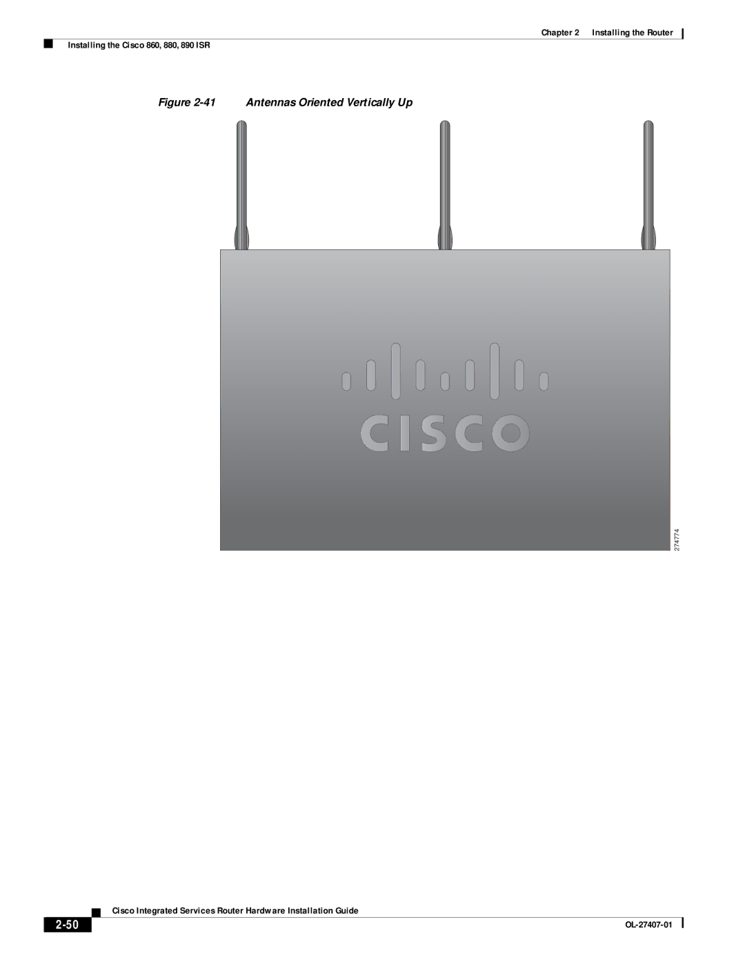 Cisco Systems OL-27407-01 manual Antennas Oriented Vertically Up 