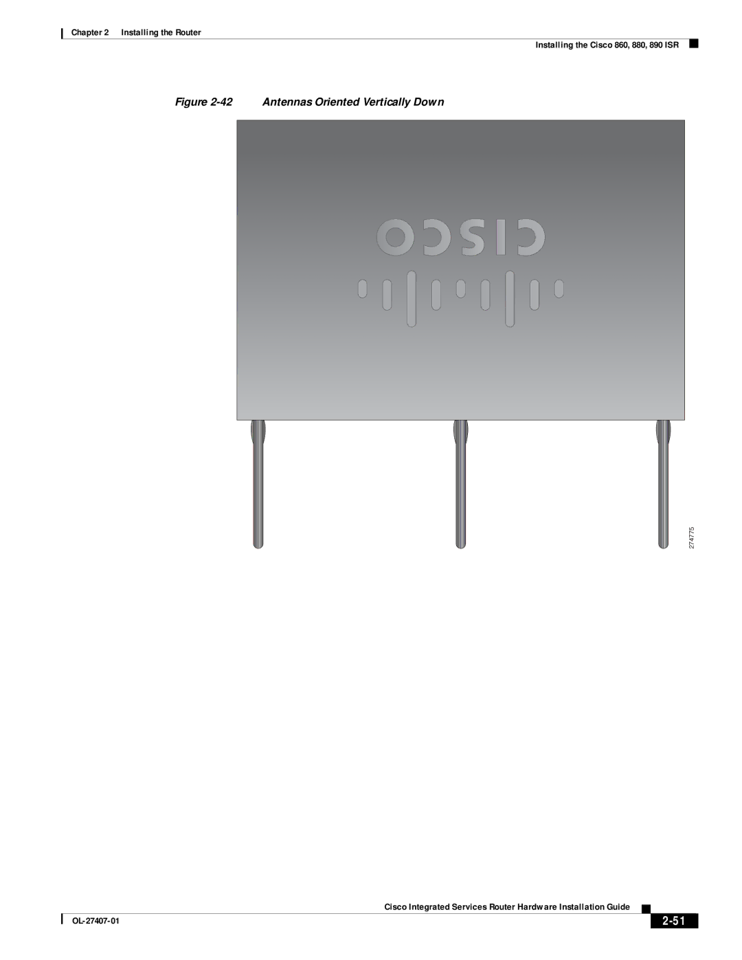 Cisco Systems OL-27407-01 manual Antennas Oriented Vertically Down 