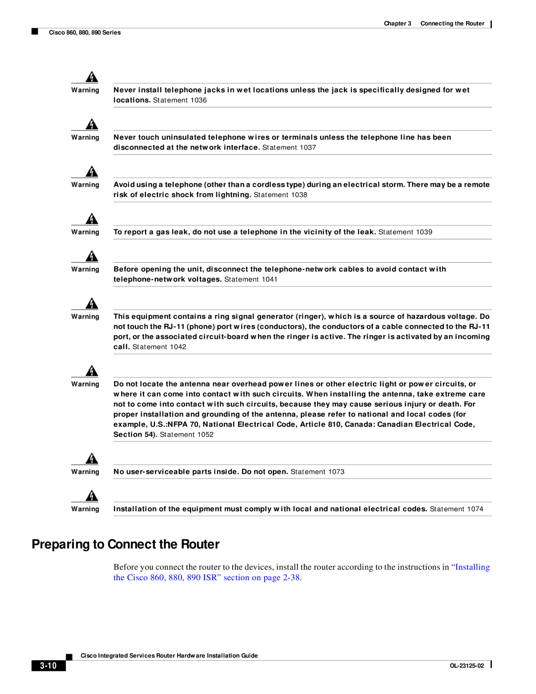 Cisco Systems OL-27407-01 manual Preparing to Connect the Router 