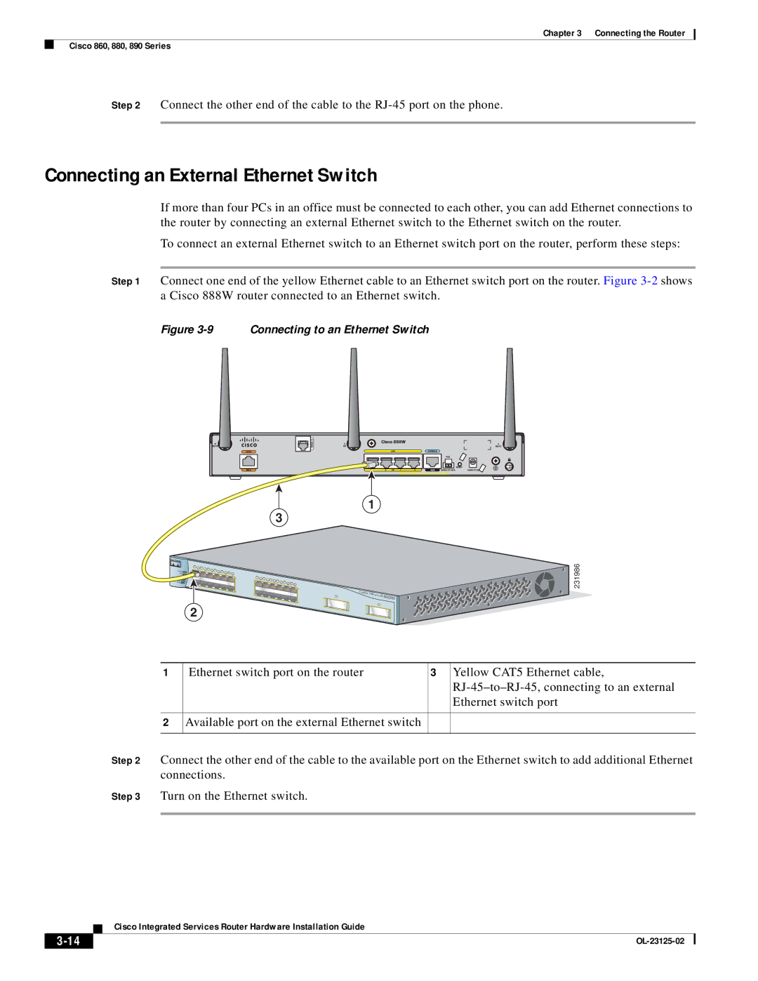 Cisco Systems OL-27407-01 manual Connecting an External Ethernet Switch, Connecting to an Ethernet Switch 