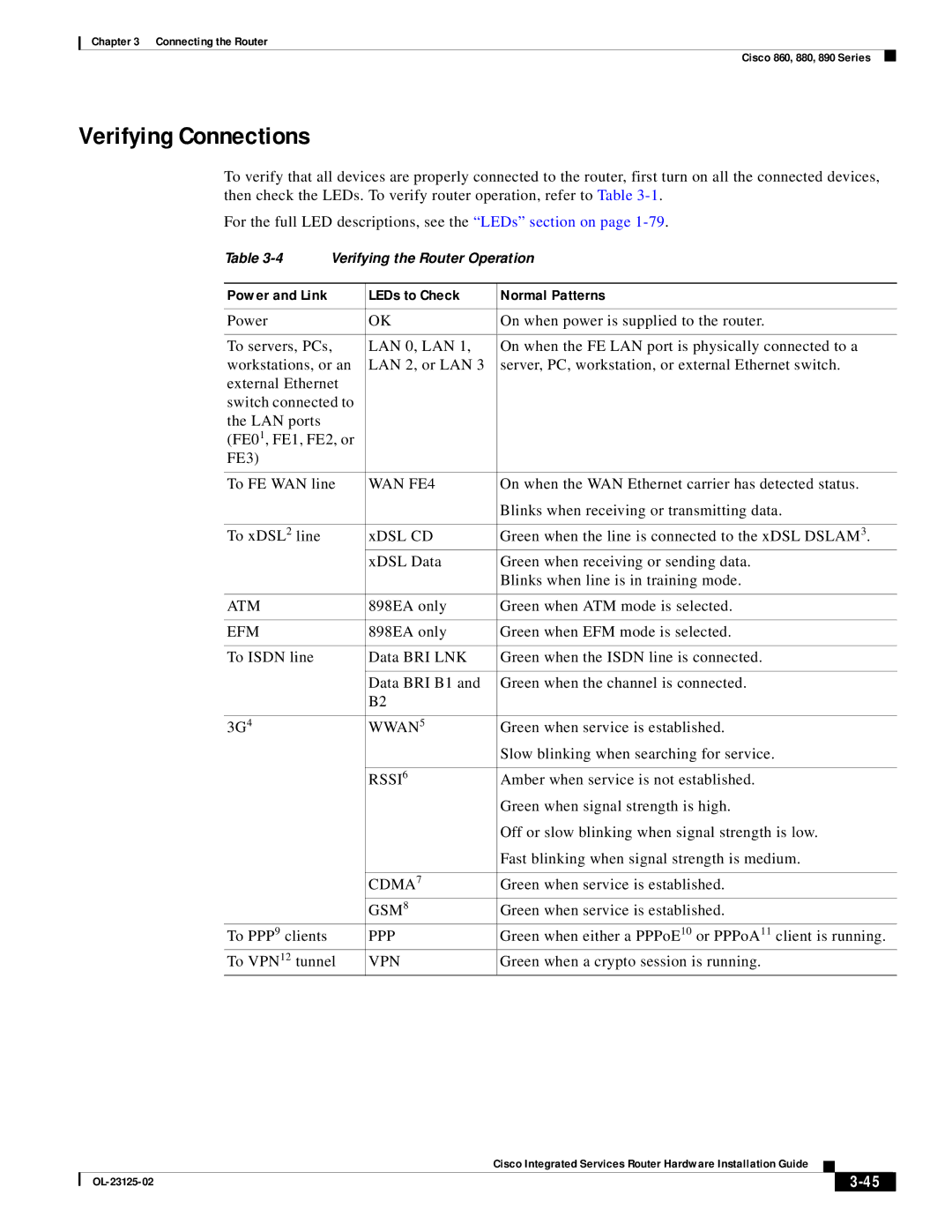 Cisco Systems OL-27407-01 manual Verifying Connections 