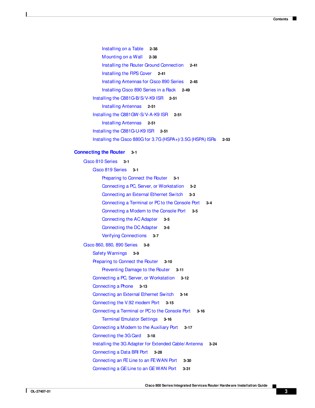 Cisco Systems OL-27407-01 manual Installing the Cisco 880G for 3.7G HSPA+/3.5G Hspa ISRs 