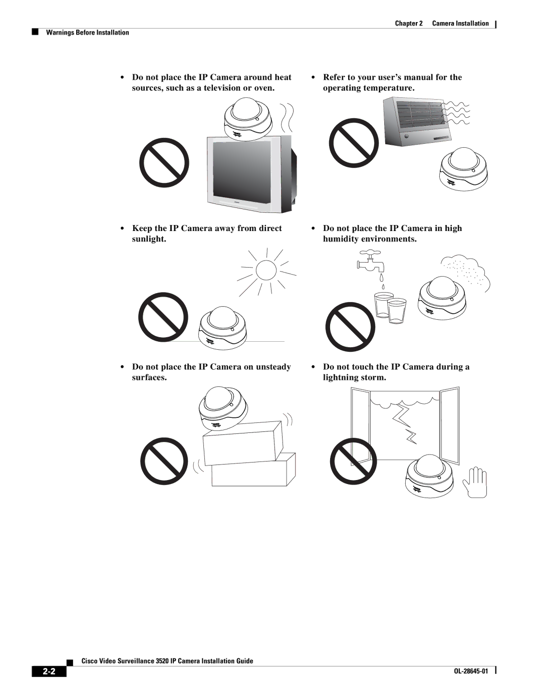 Cisco Systems OL-28645-01 manual Camera Installation 