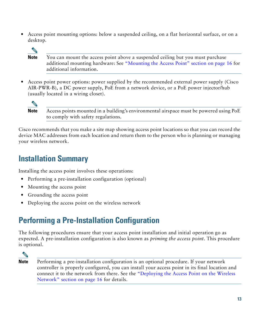 Cisco Systems OL-31386-01 specifications Installation Summary, Performing a Pre-Installation Configuration 