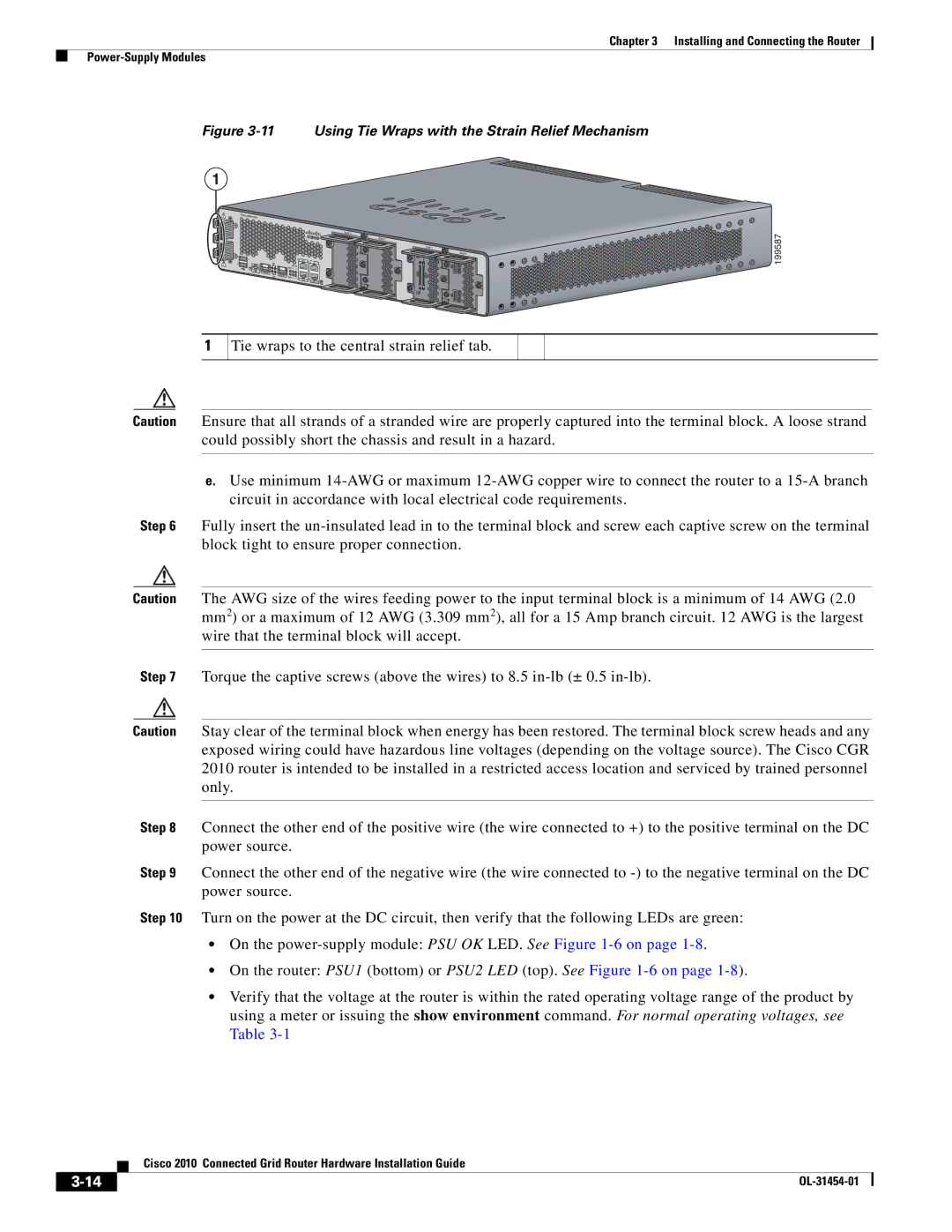 Cisco Systems OL-31454-01 manual Using Tie Wraps with the Strain Relief Mechanism 