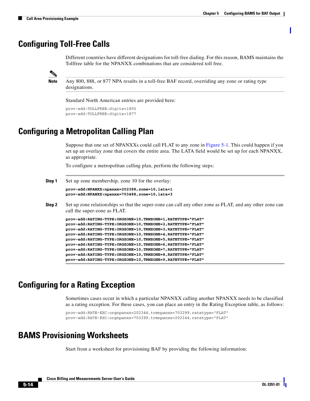 Cisco Systems OL-3351-01 manual Configuring Toll-Free Calls, Configuring a Metropolitan Calling Plan 