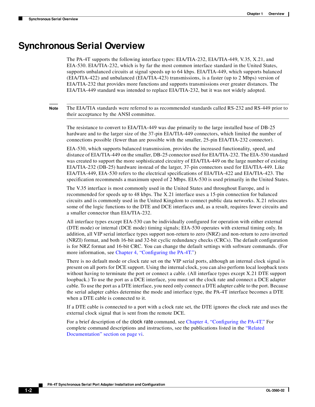 Cisco Systems OL-3560-02 manual Synchronous Serial Overview 