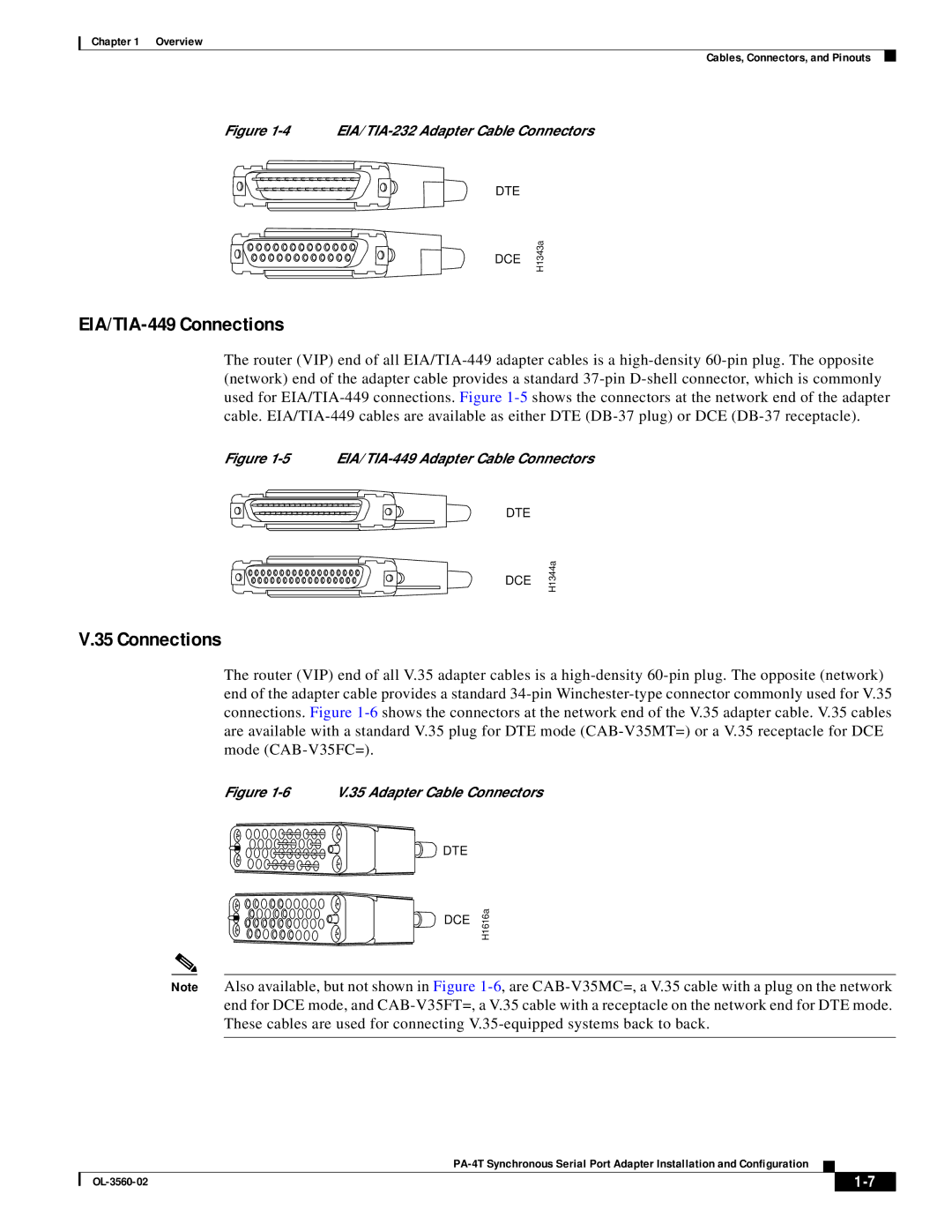 Cisco Systems OL-3560-02 manual EIA/TIA-449 Connections 