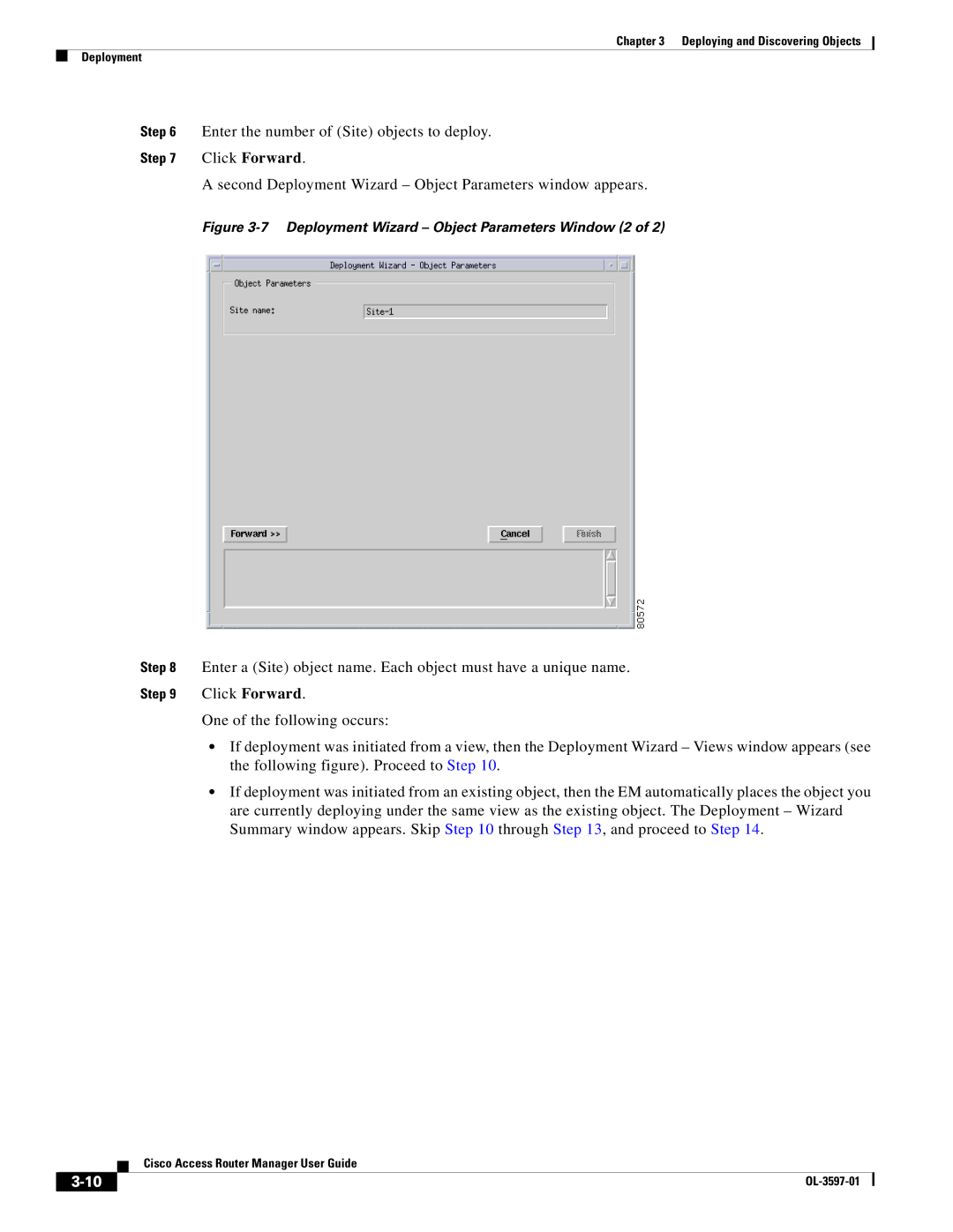 Cisco Systems OL-3597-01 manual Enter the number of Site objects to deploy 