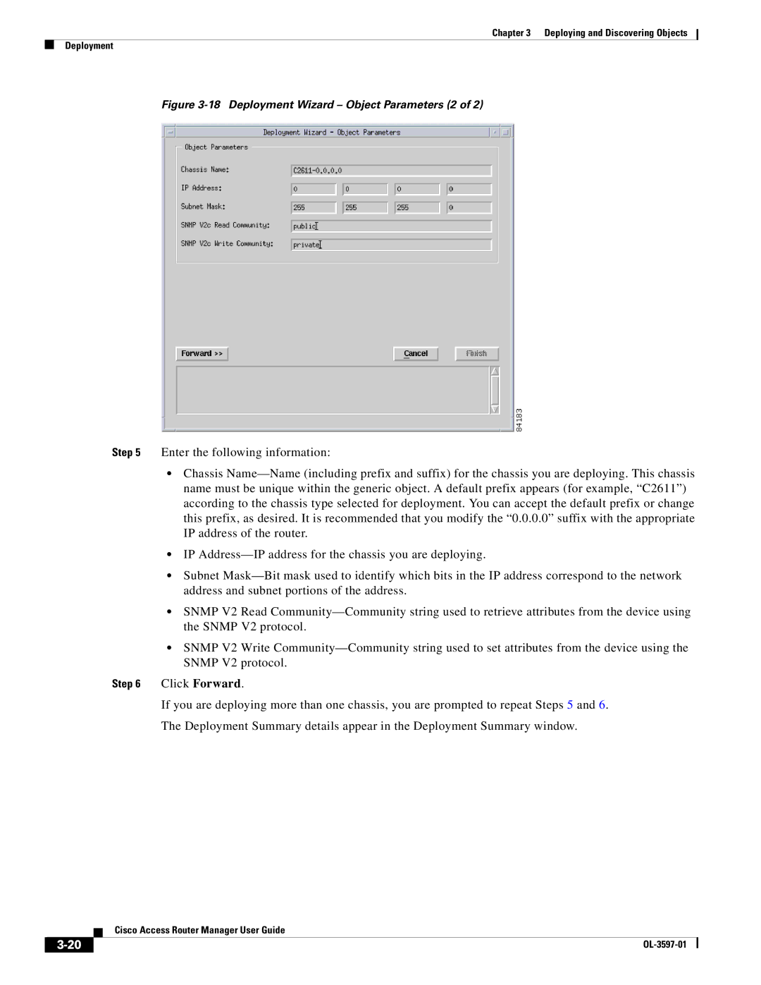 Cisco Systems OL-3597-01 manual Deployment Wizard Object Parameters 2 