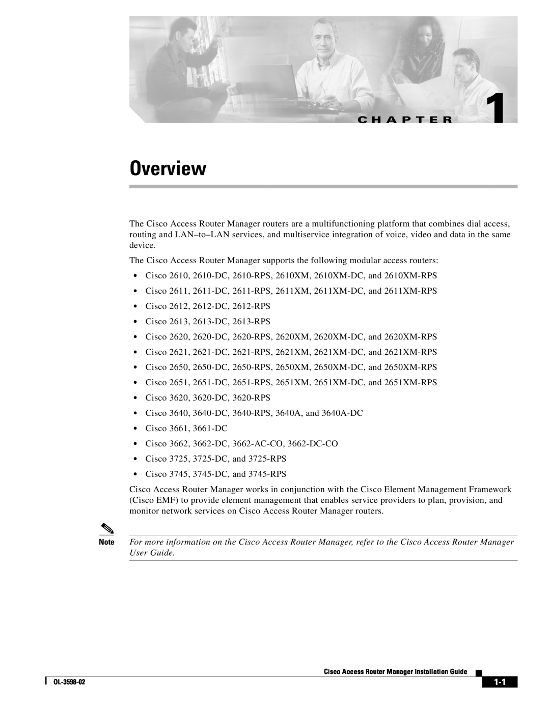 Cisco Systems OL-3598-02 manual Overview, C H A P T E R 