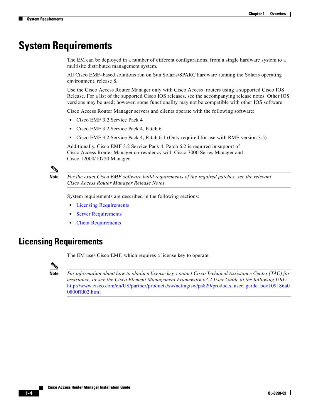 Cisco Systems OL-3598-02 manual System Requirements, Licensing Requirements 