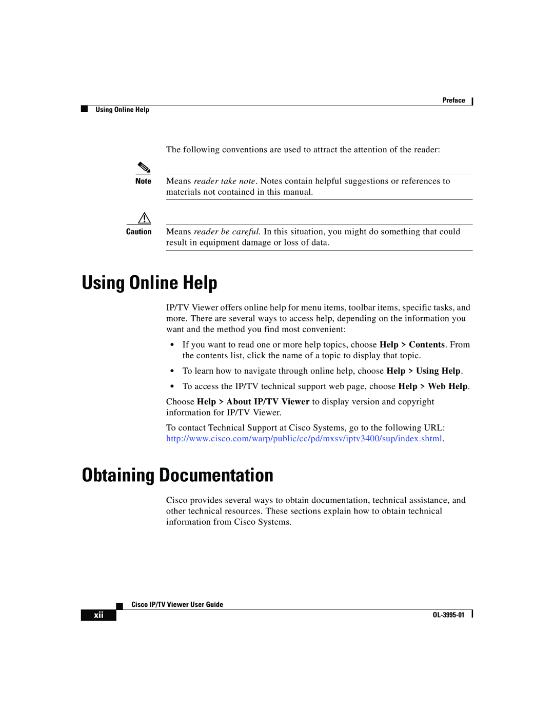 Cisco Systems OL-3995-01 manual Using Online Help, Obtaining Documentation 