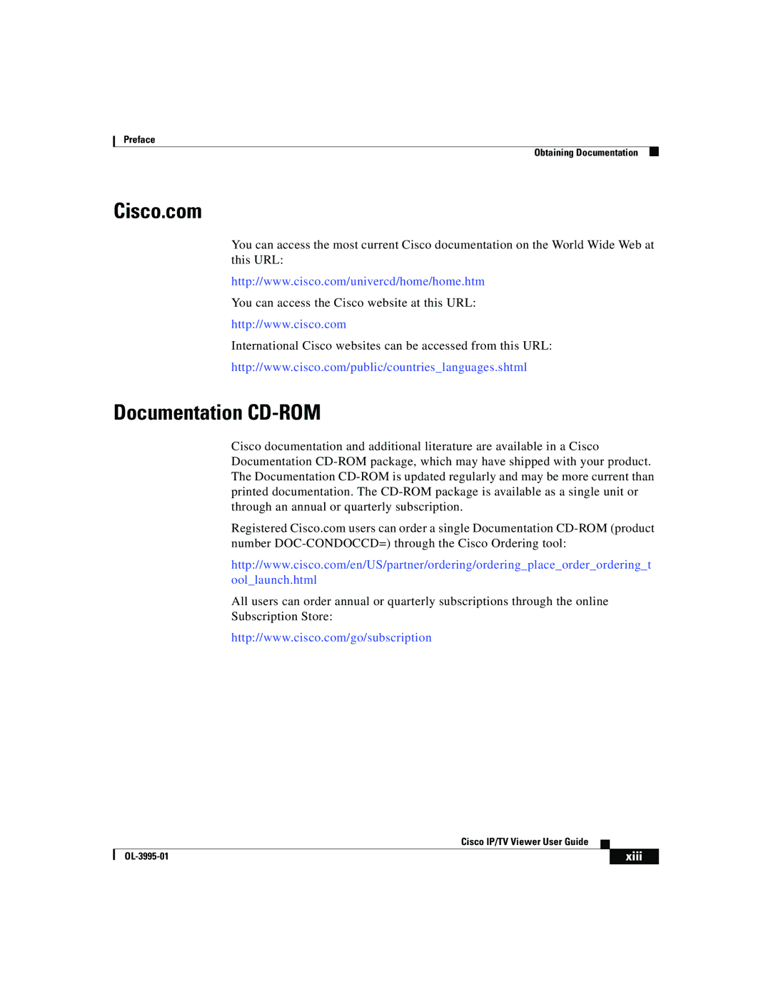 Cisco Systems OL-3995-01 manual Cisco.com, Documentation CD-ROM 