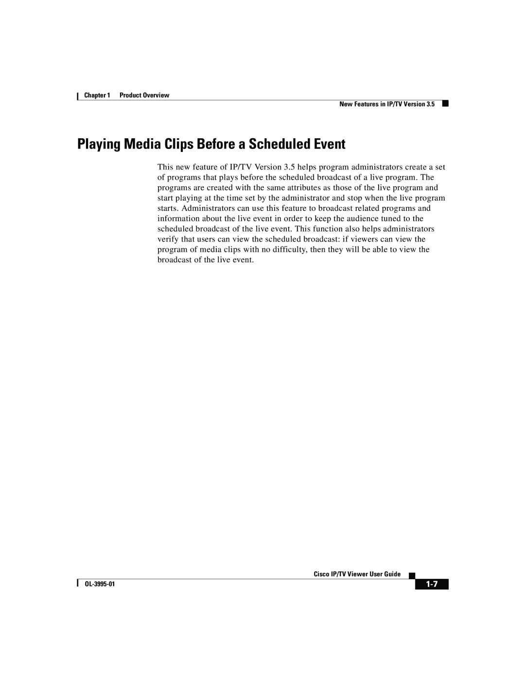 Cisco Systems OL-3995-01 manual Playing Media Clips Before a Scheduled Event 