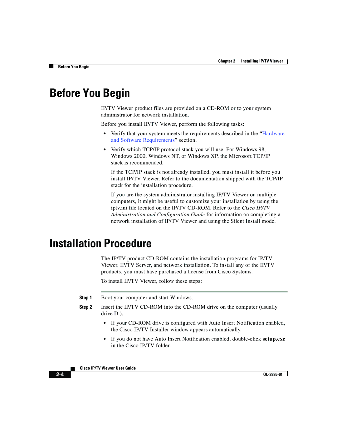 Cisco Systems OL-3995-01 manual Before You Begin, Installation Procedure 