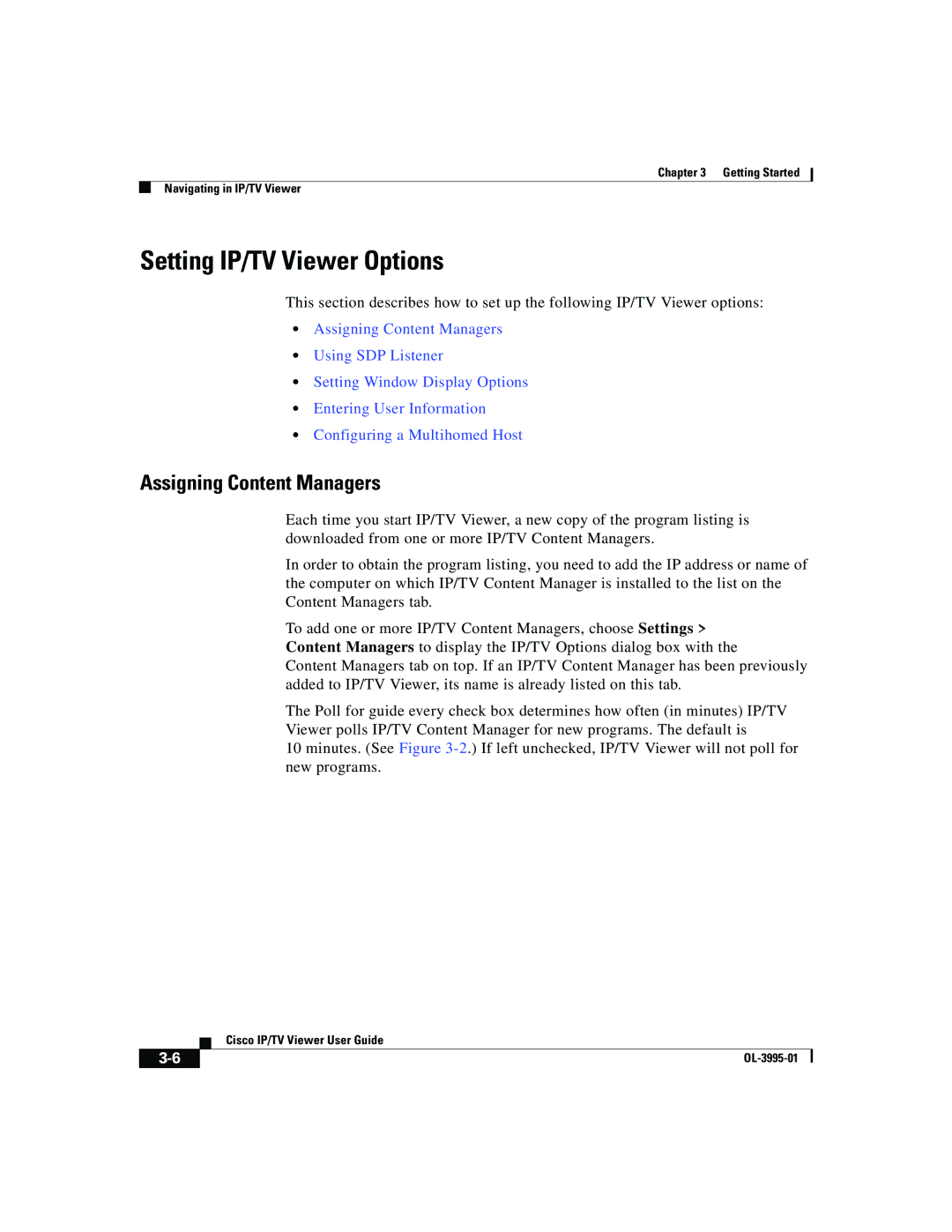 Cisco Systems OL-3995-01 manual Setting IP/TV Viewer Options, Assigning Content Managers 