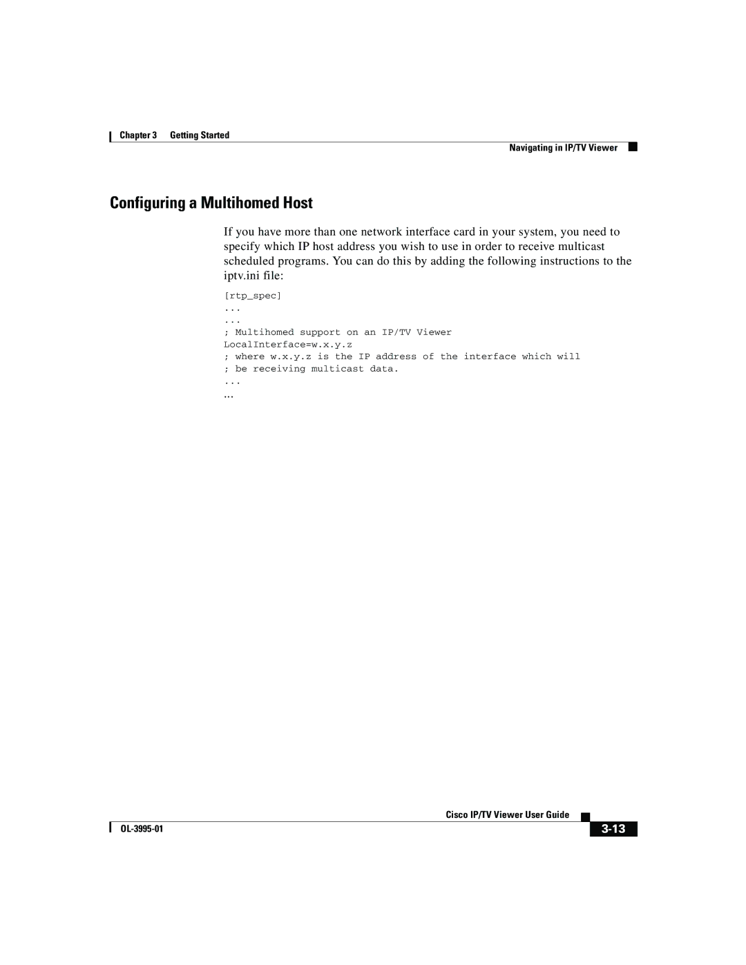 Cisco Systems OL-3995-01 manual Configuring a Multihomed Host 