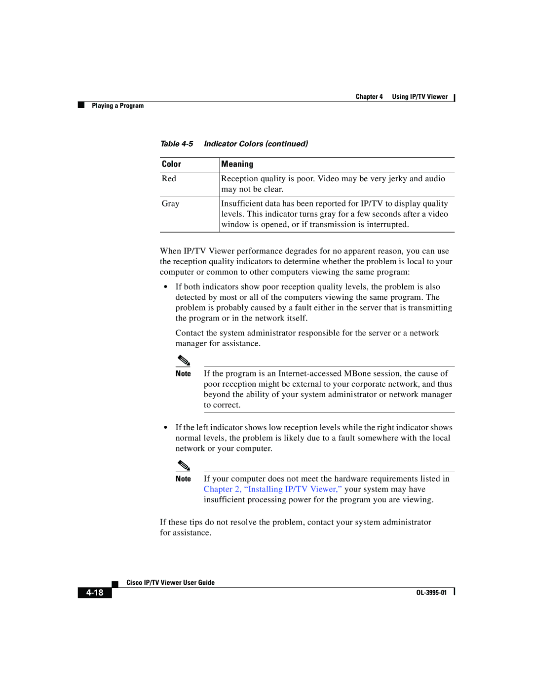 Cisco Systems OL-3995-01 manual Color Meaning 