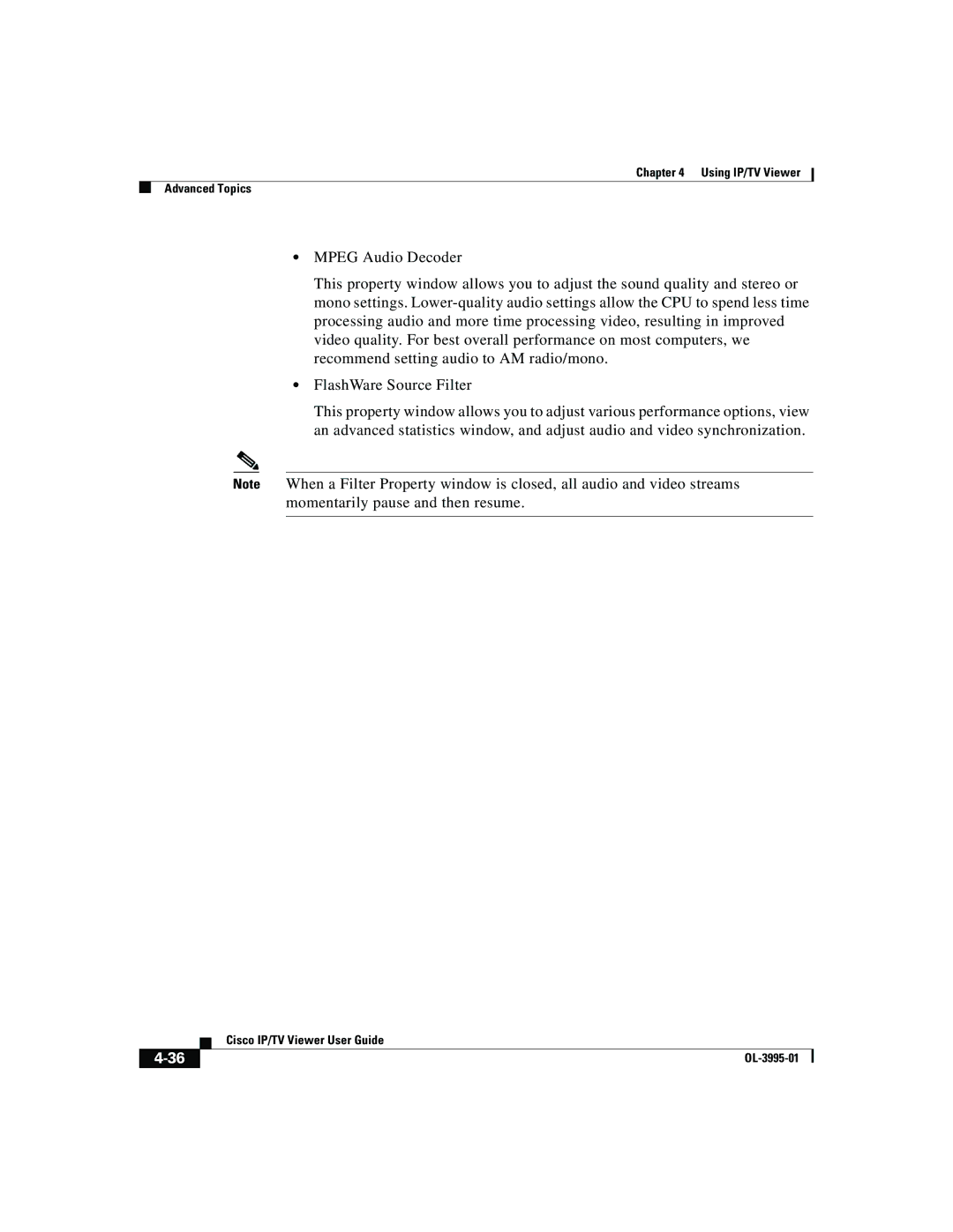 Cisco Systems OL-3995-01 manual Using IP/TV Viewer Advanced Topics 