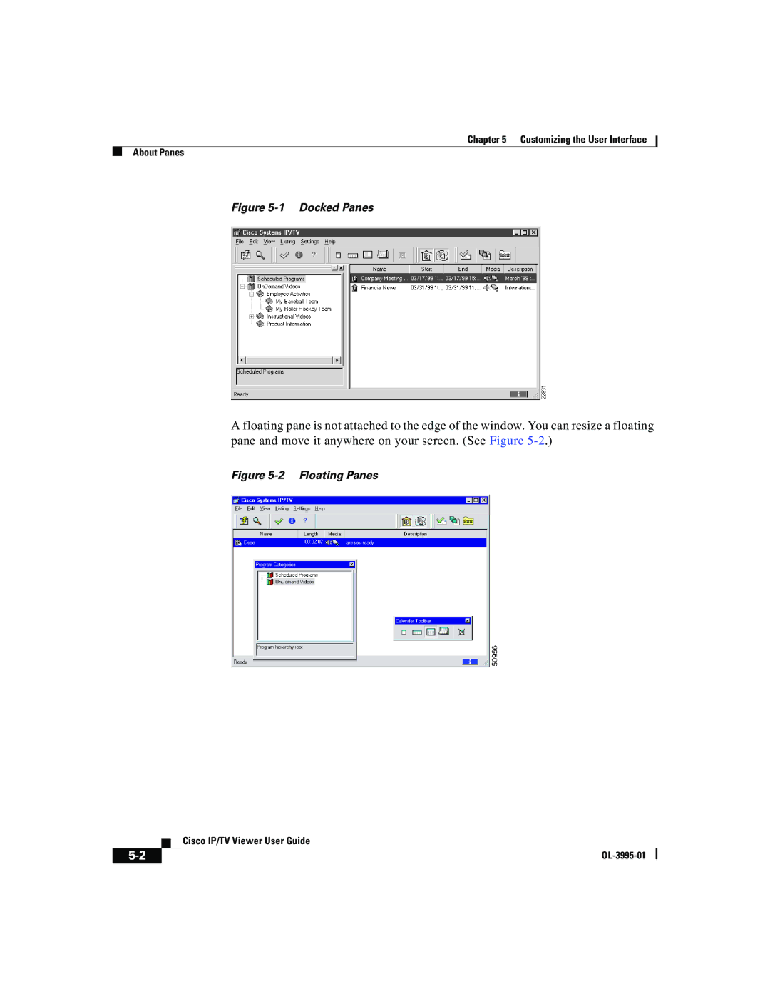 Cisco Systems OL-3995-01 manual Docked Panes 