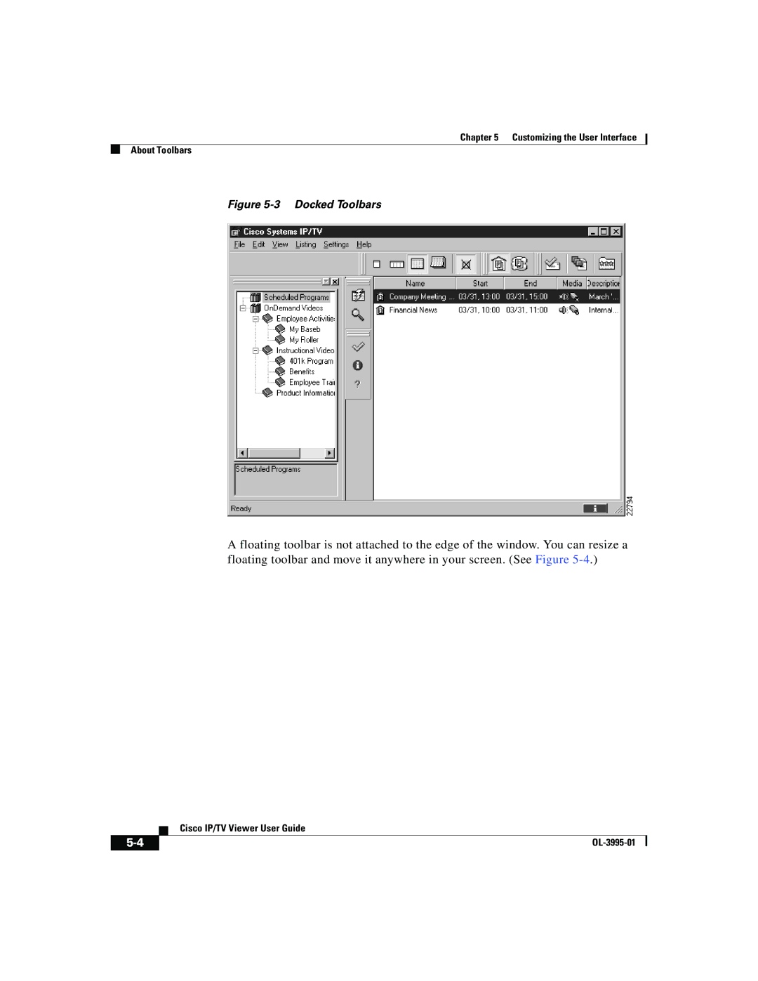 Cisco Systems OL-3995-01 manual Docked Toolbars 