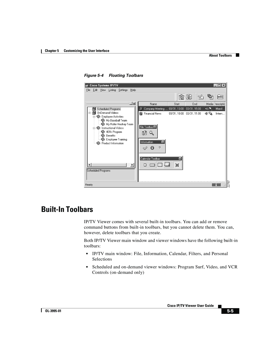 Cisco Systems OL-3995-01 manual Built-In Toolbars, Floating Toolbars 