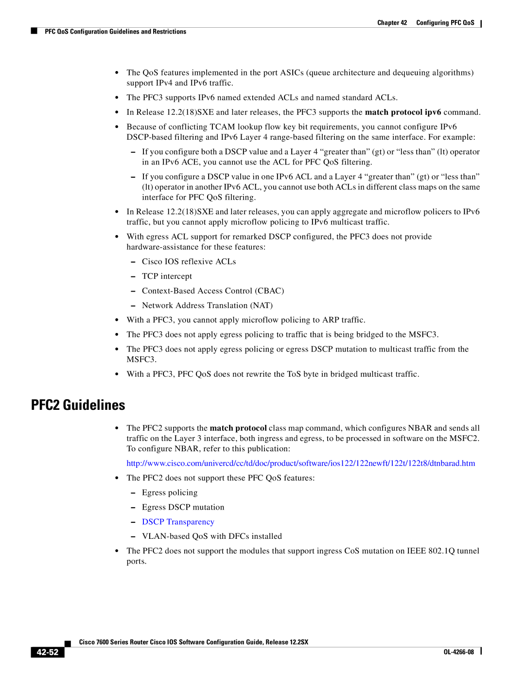 Cisco Systems OL-4266-08 manual PFC2 Guidelines, 42-52 