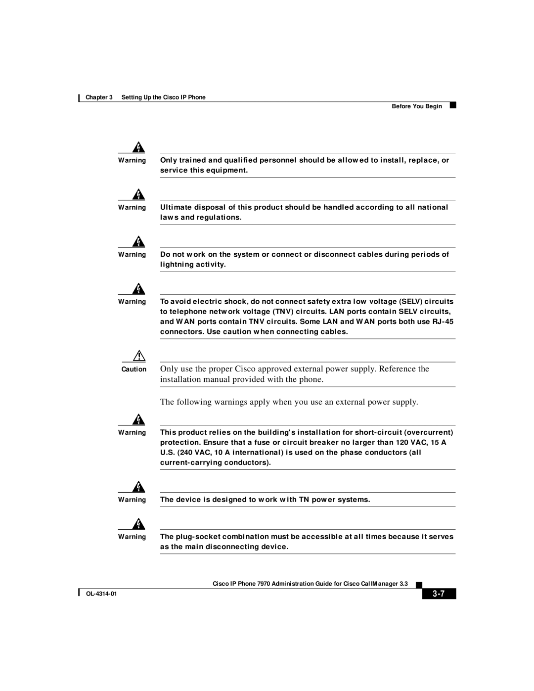 Cisco Systems OL-4314-01 manual Setting Up the Cisco IP Phone Before You Begin 