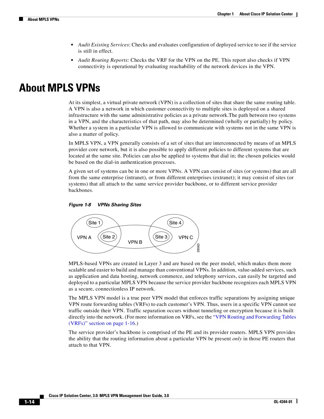 Cisco Systems OL-4344-01 manual About Mpls VPNs, VPNs Sharing Sites 