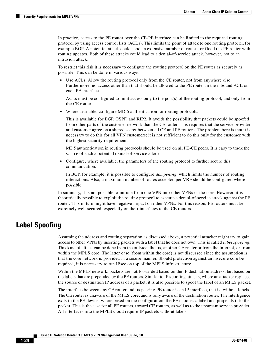 Cisco Systems OL-4344-01 manual Label Spoofing 