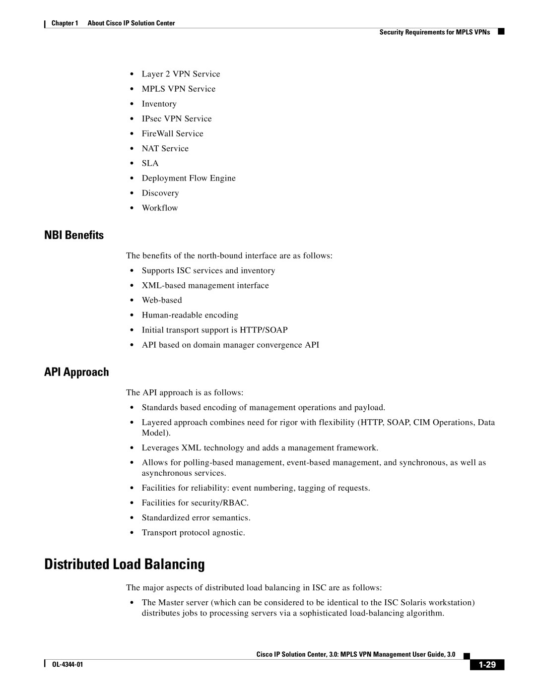 Cisco Systems OL-4344-01 manual Distributed Load Balancing, NBI Benefits, API Approach 