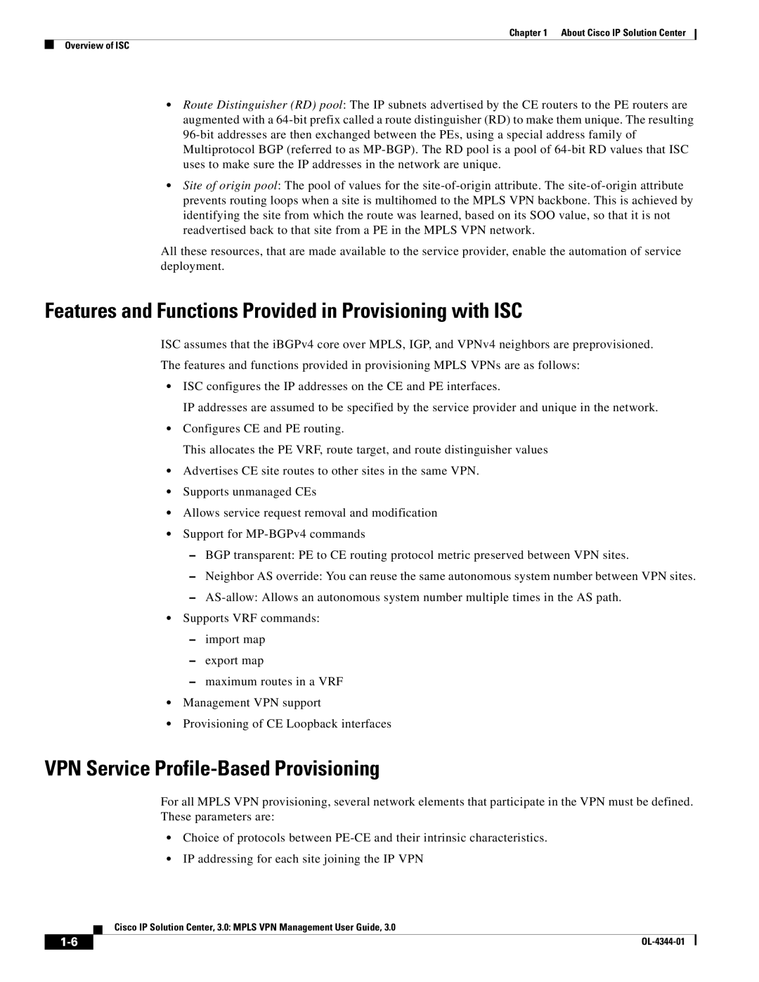 Cisco Systems OL-4344-01 Features and Functions Provided in Provisioning with ISC, VPN Service Profile-Based Provisioning 