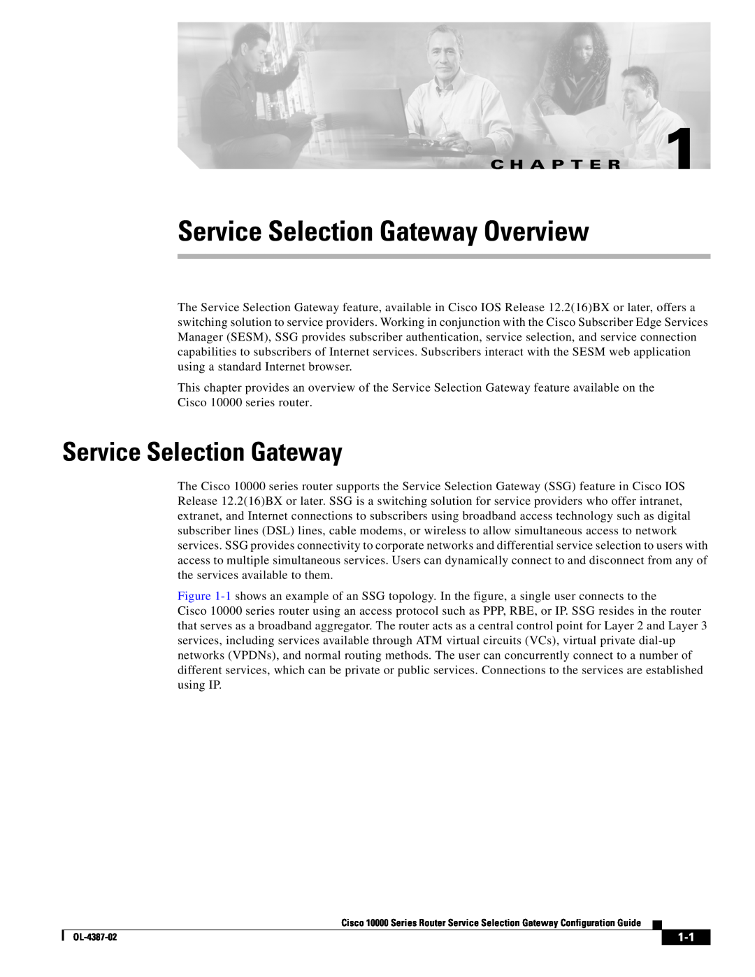 Cisco Systems OL-4387-02 manual Service Selection Gateway Overview, C H A P T E R 