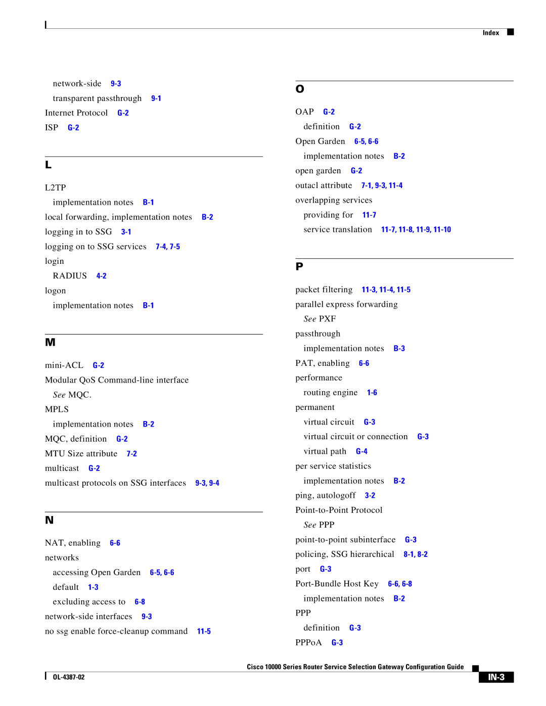 Cisco Systems OL-4387-02 manual ISP G-2 L2TP, IN-3 