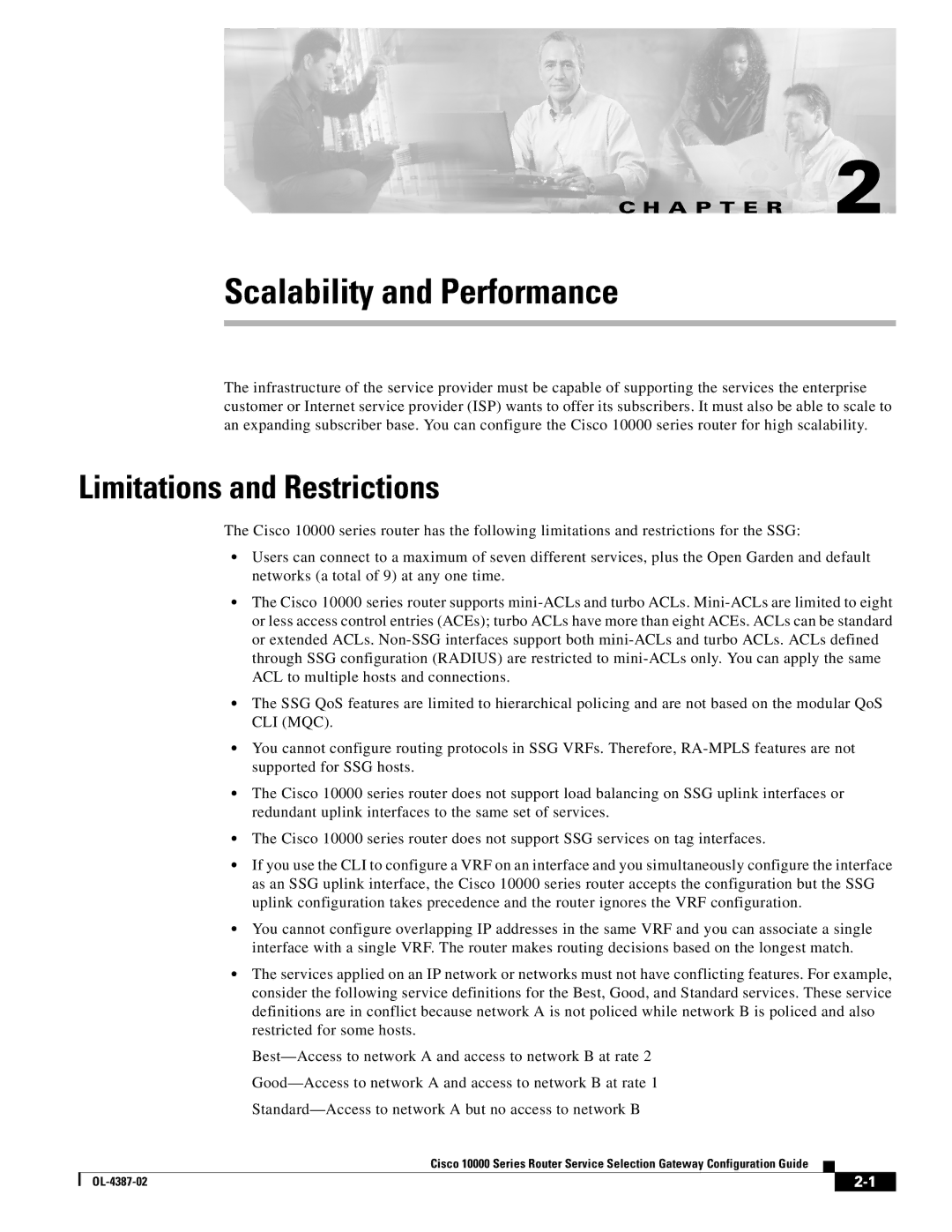 Cisco Systems OL-4387-02 manual Scalability and Performance, Limitations and Restrictions 