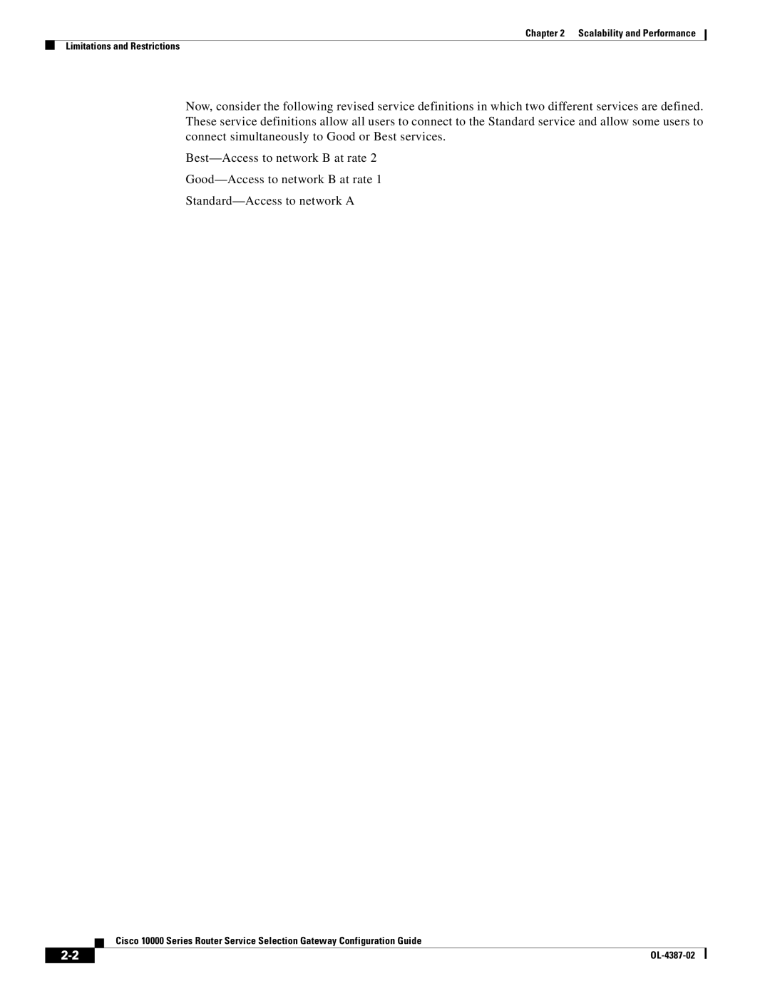 Cisco Systems OL-4387-02 manual Scalability and Performance Limitations and Restrictions 