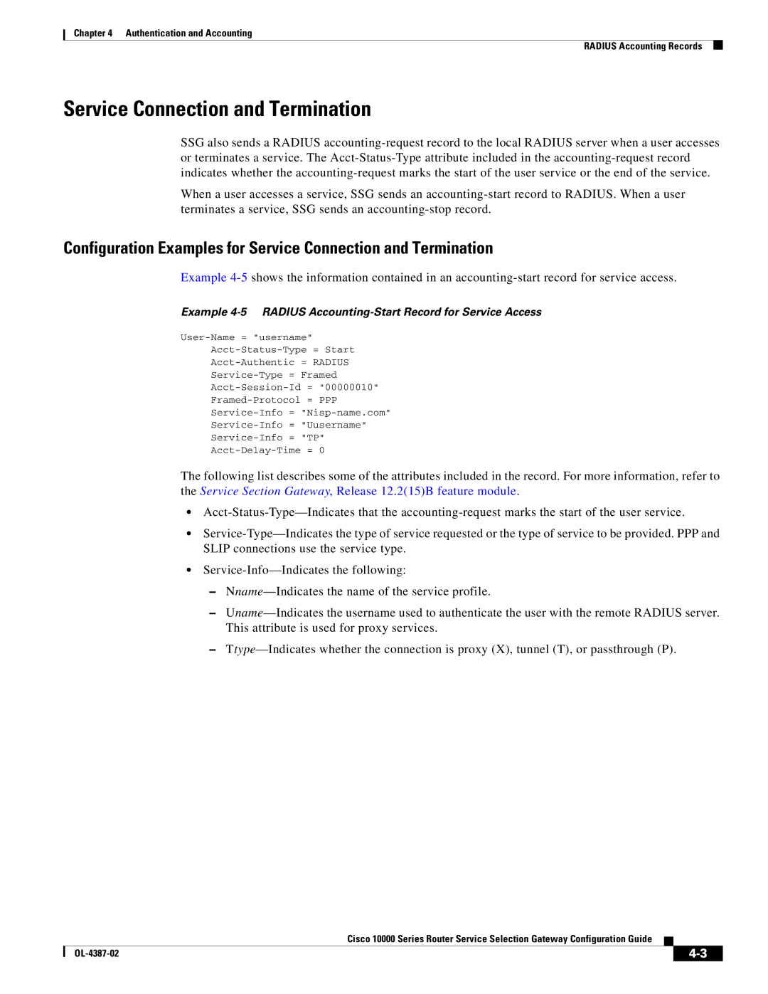 Cisco Systems OL-4387-02 manual Service Connection and Termination 