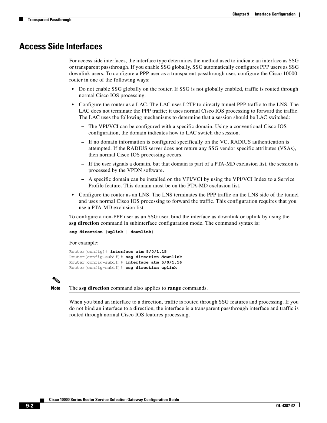 Cisco Systems OL-4387-02 manual Access Side Interfaces, For example 