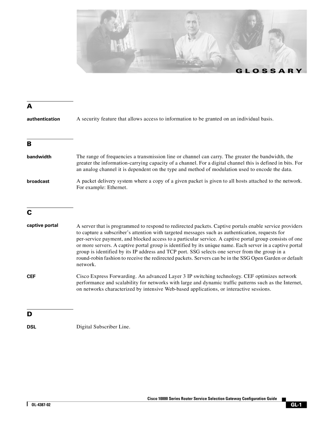 Cisco Systems OL-4387-02 manual O S S a R Y, GL-1 