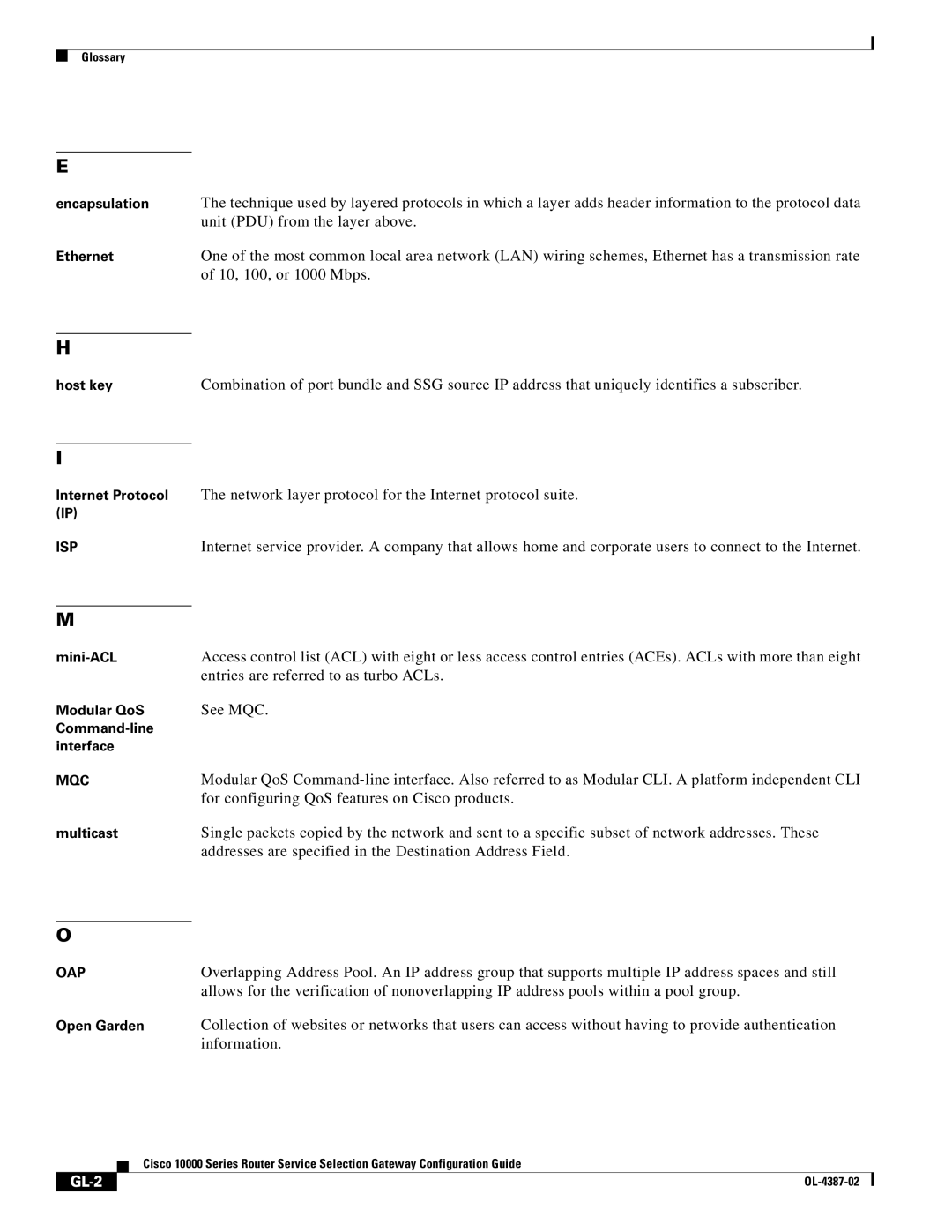 Cisco Systems OL-4387-02 manual GL-2 