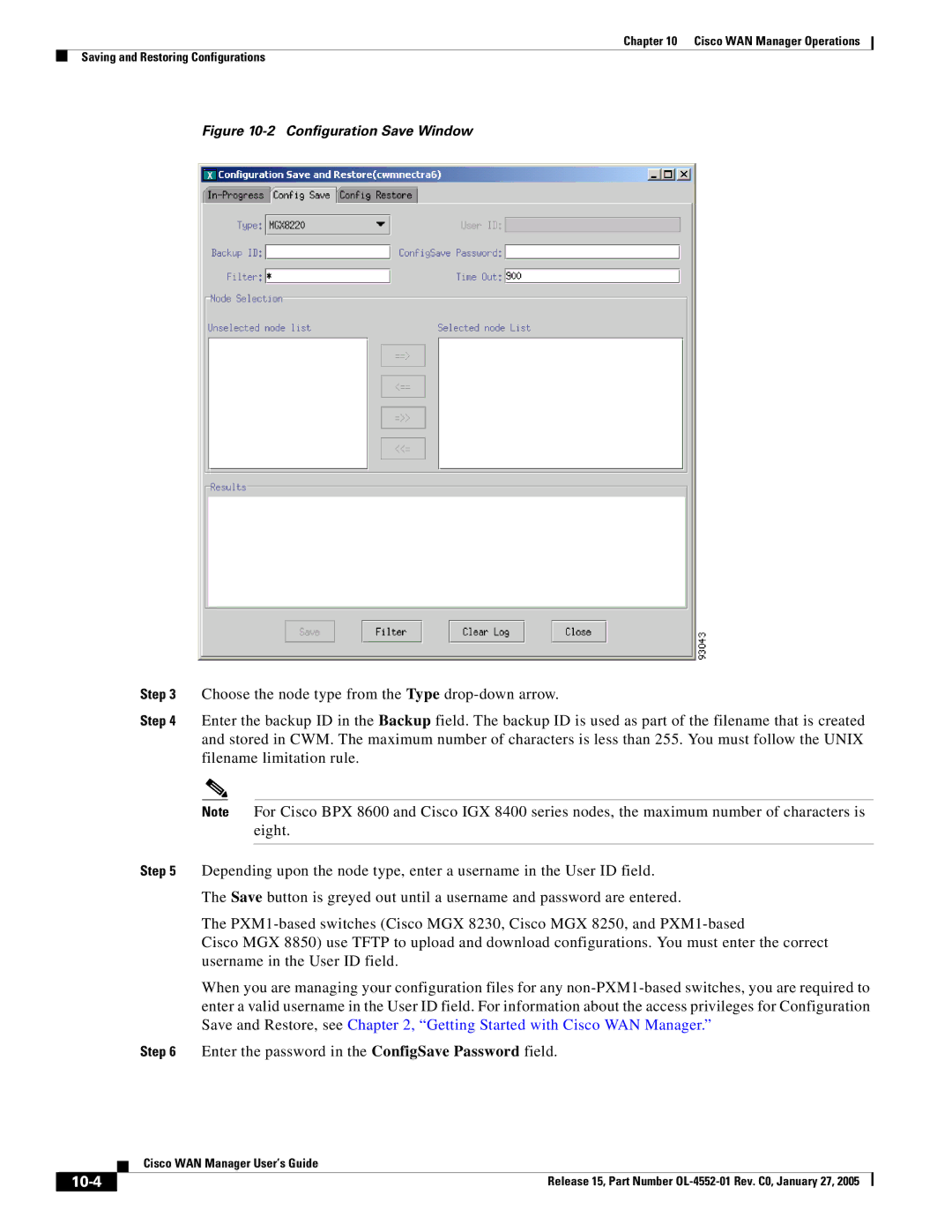 Cisco Systems OL-4552-01 manual 10-4, Configuration Save Window 