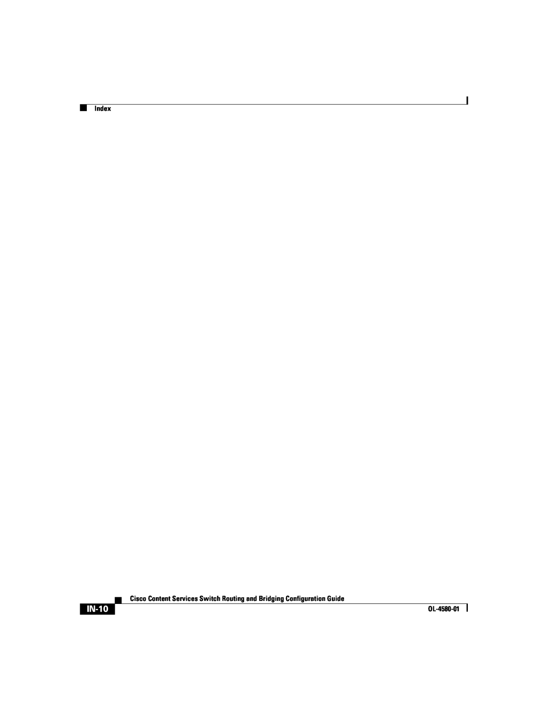 Cisco Systems OL-4580-01 manual IN-10, Index 