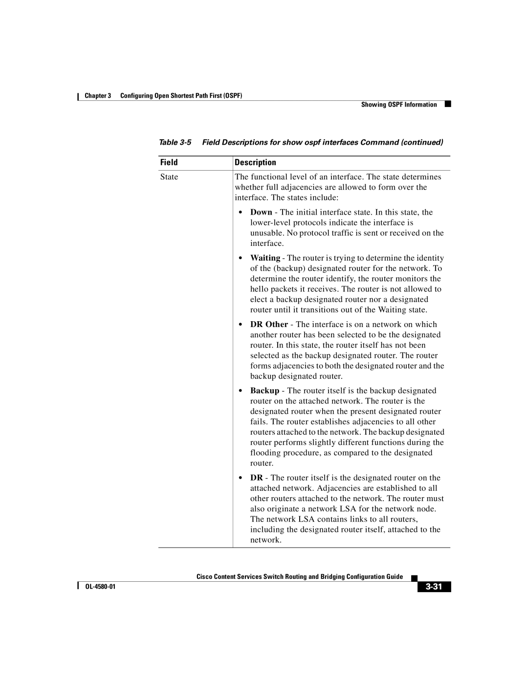 Cisco Systems OL-4580-01 manual Field 