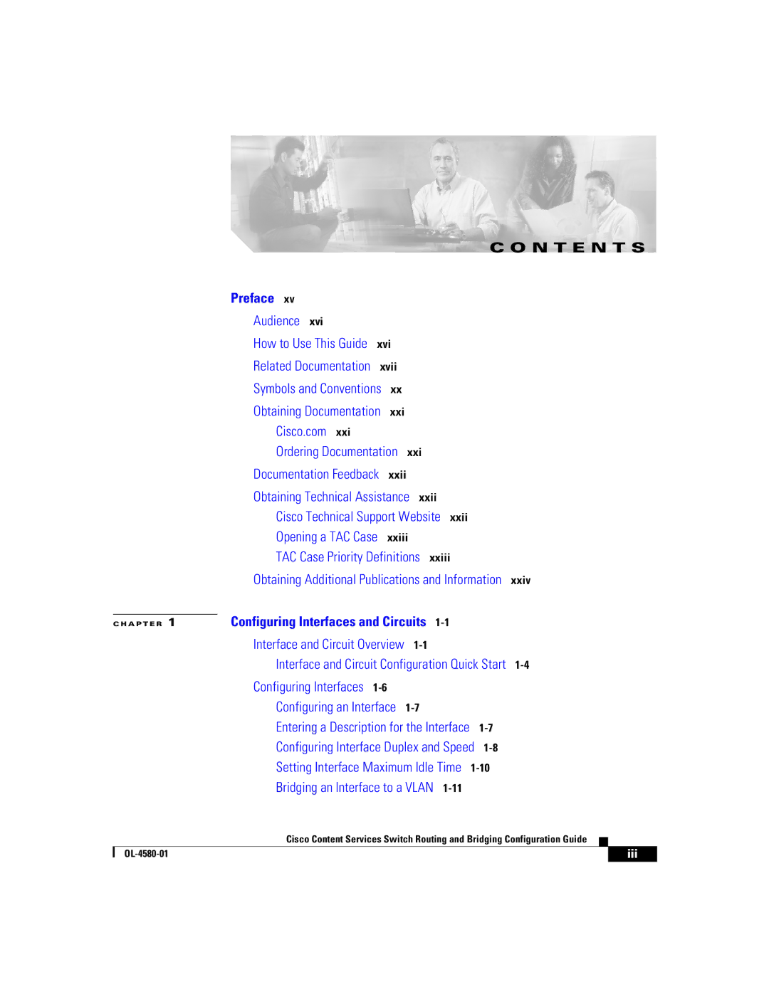 Cisco Systems OL-4580-01 manual N T E N T S, Iii 