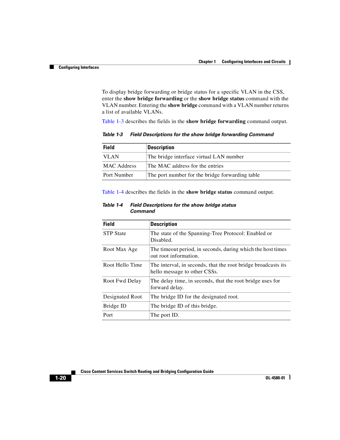 Cisco Systems OL-4580-01 manual Vlan, Bridge interface virtual LAN number 