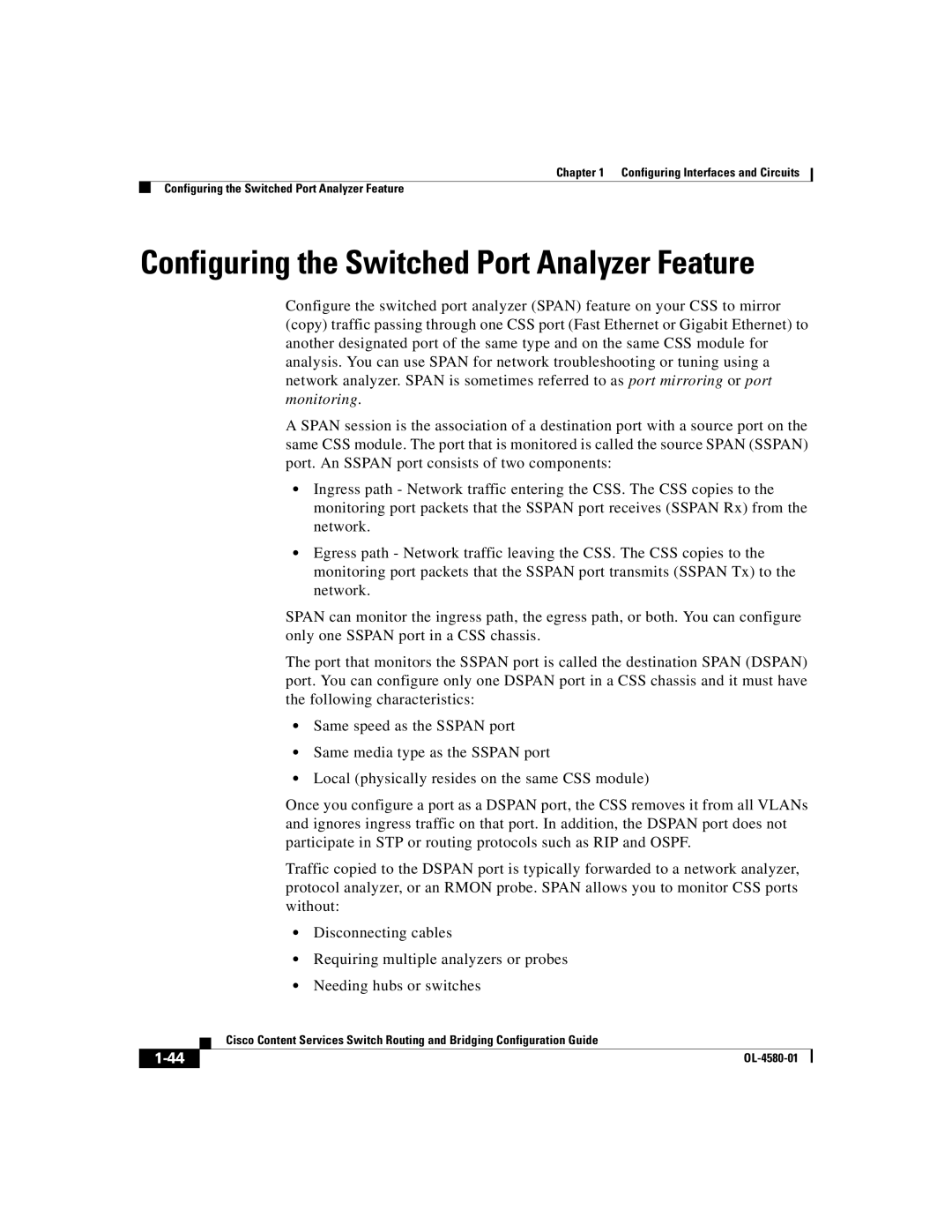 Cisco Systems OL-4580-01 manual Configuring the Switched Port Analyzer Feature 