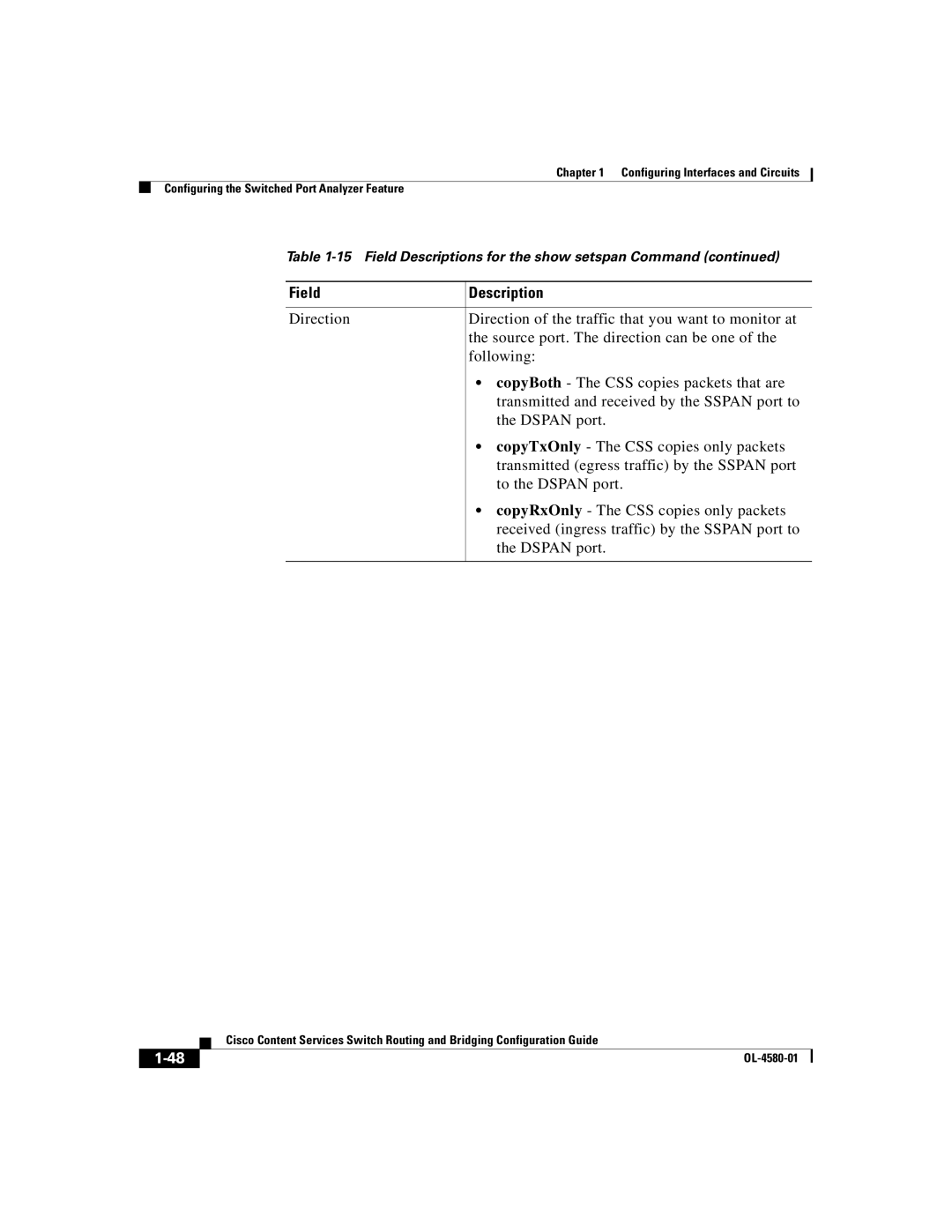 Cisco Systems OL-4580-01 manual Field Description 